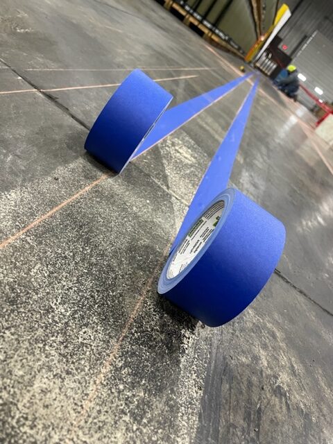 Taped Warehouse Floor for 5S Epoxy Flooring System